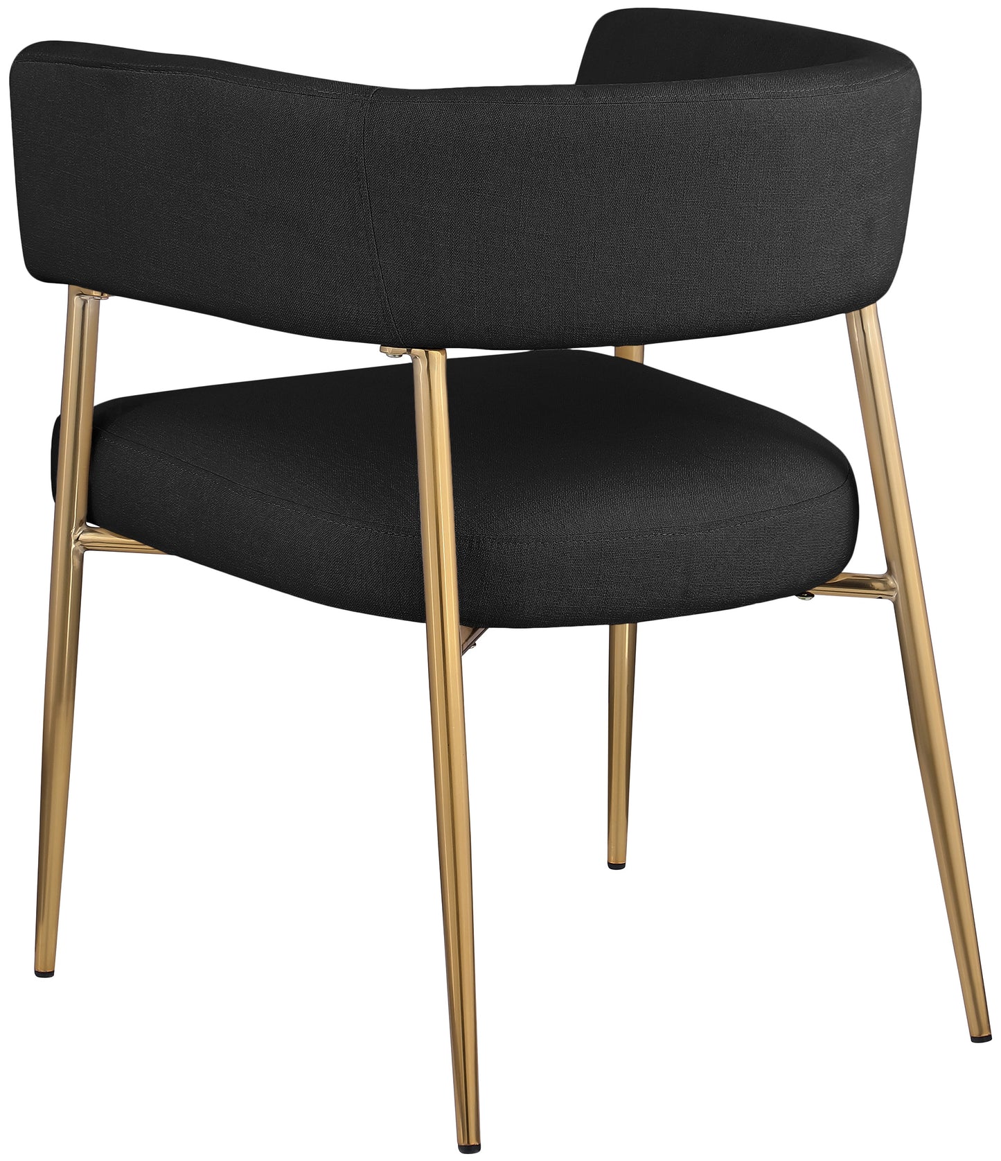 royal black durable linen textured fabric dining chair c