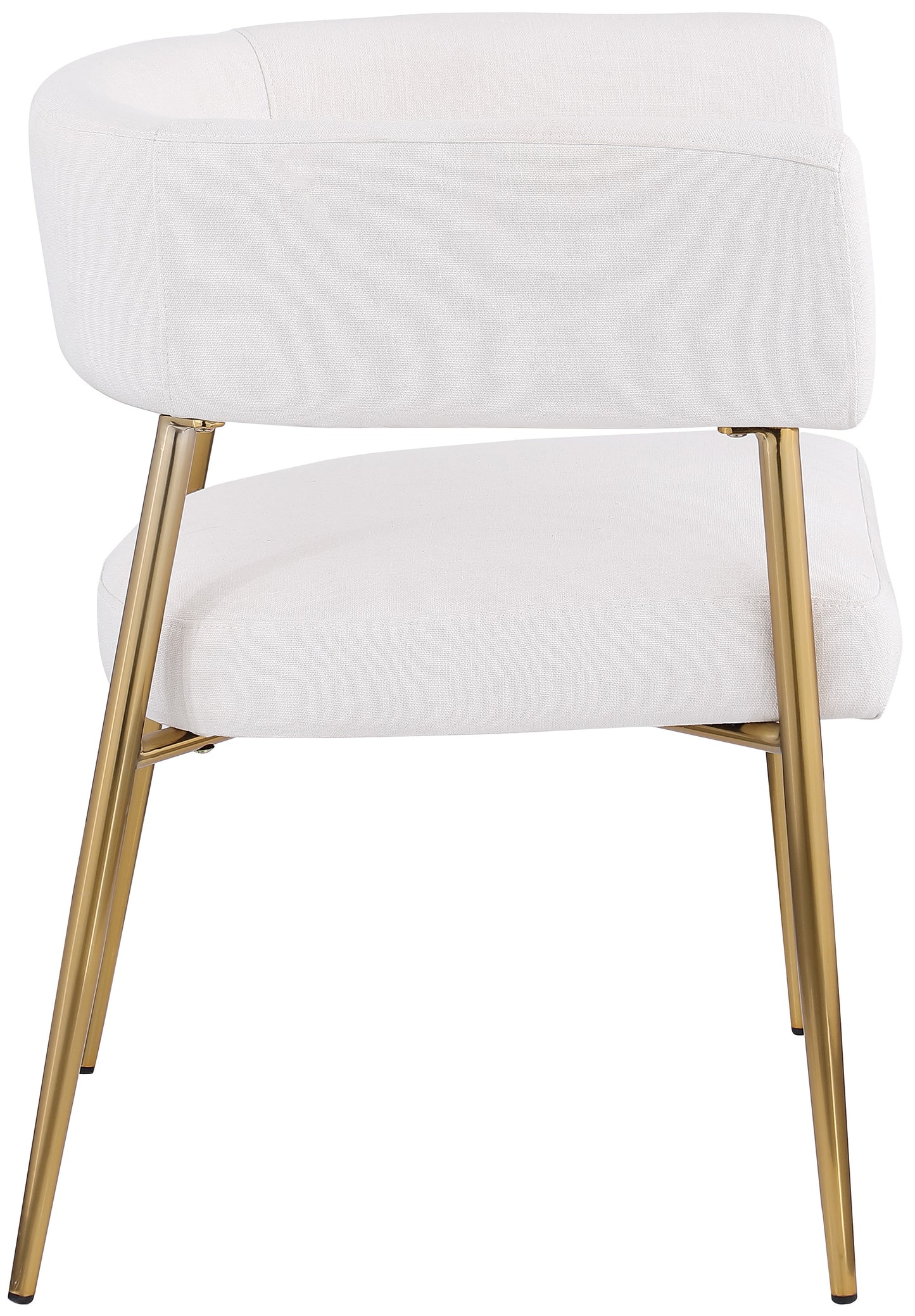 royal cream durable linen textured fabric dining chair c