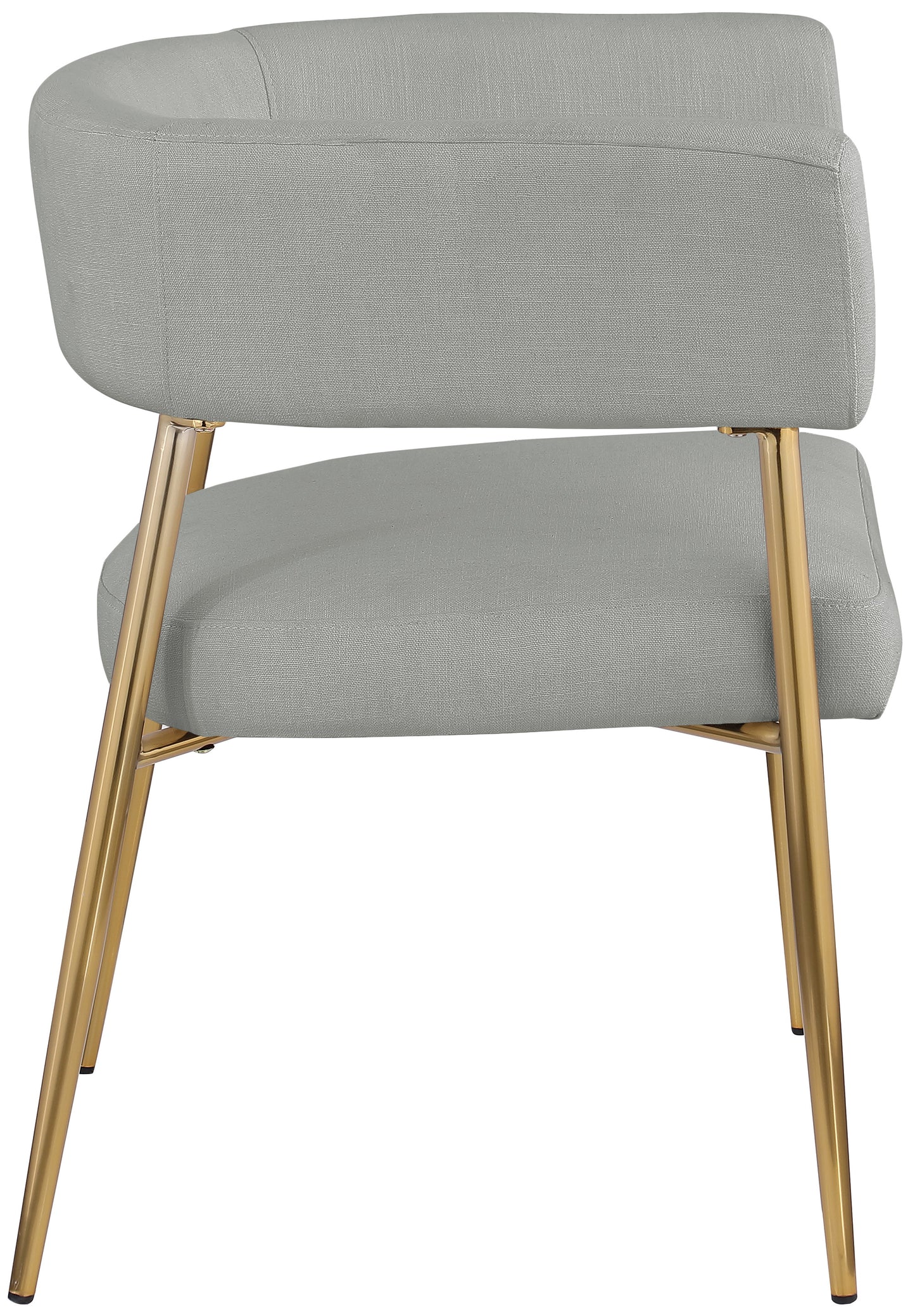 royal light grey durable linen textured fabric dining chair c