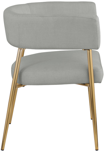 Royal Light Grey Durable Linen Textured Fabric Dining Chair C