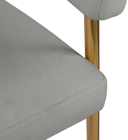 Royal Light Grey Durable Linen Textured Fabric Dining Chair C