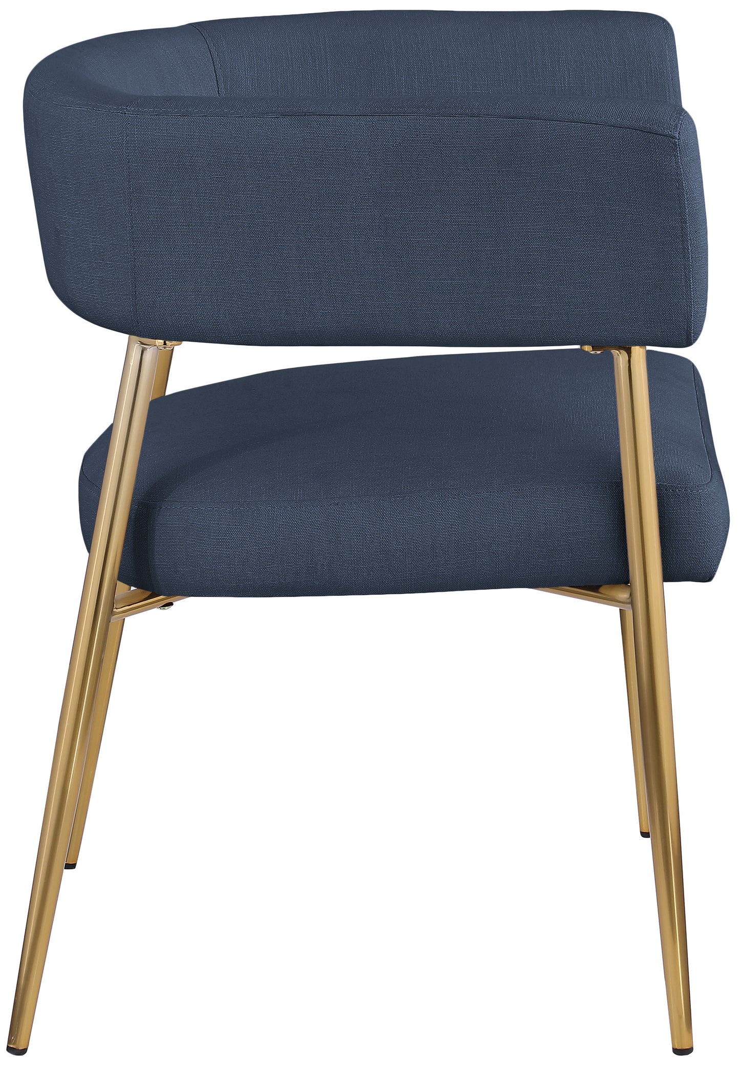 royal deep navy durable linen textured fabric dining chair c