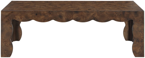 Selene Brown Burl Veneer Coffee Table, 1 Piece