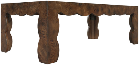 Selene Brown Burl Veneer Coffee Table, 1 Piece