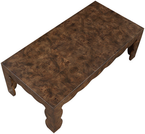 Selene Brown Burl Veneer Coffee Table, 1 Piece