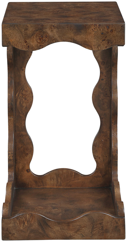 Selene Brown Burl Veneer End Table, 1 Piece