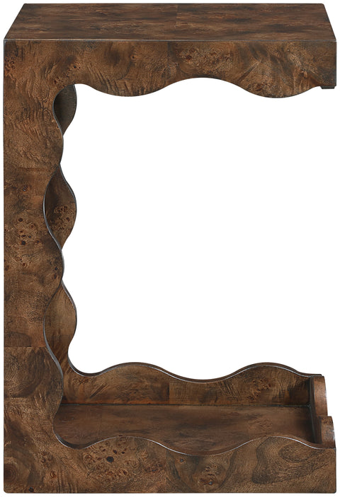 Selene Brown Burl Veneer End Table, 1 Piece