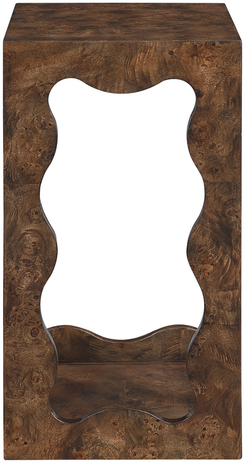 Selene Brown Burl Veneer End Table, 1 Piece