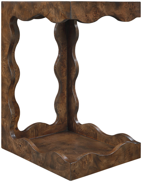 Selene Brown Burl Veneer End Table, 1 Piece