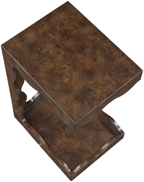 Selene Brown Burl Veneer End Table, 1 Piece
