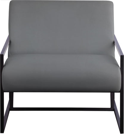 Gwen Grey Faux Leather Accent Chair Grey