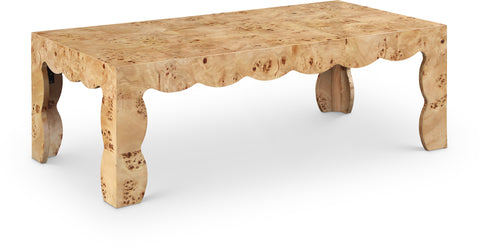 Selene Natural Burl Veneer Coffee Table, 1 Piece