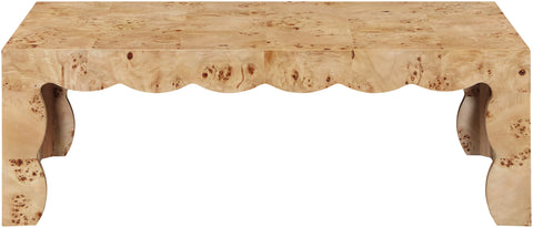 Selene Natural Burl Veneer Coffee Table, 1 Piece