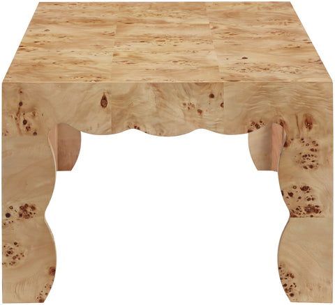 Selene Natural Burl Veneer Coffee Table, 1 Piece