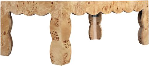 Selene Natural Burl Veneer Coffee Table, 1 Piece
