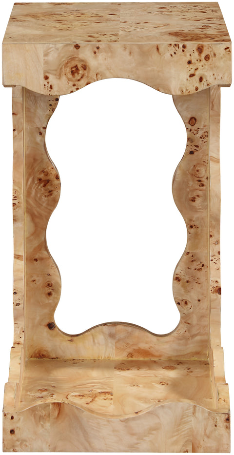 Selene Natural Burl Veneer End Table, 1 Piece