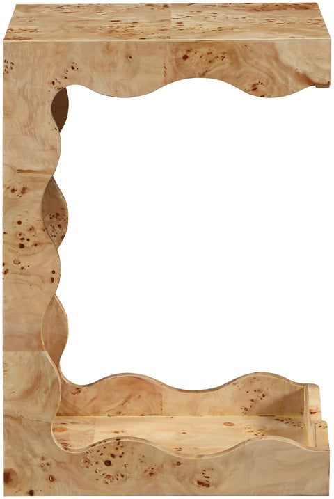 Selene Natural Burl Veneer End Table, 1 Piece