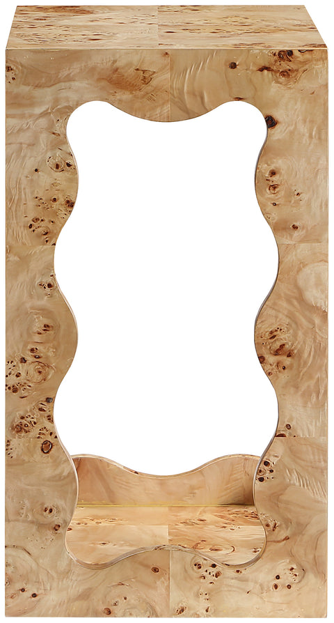 Selene Natural Burl Veneer End Table, 1 Piece