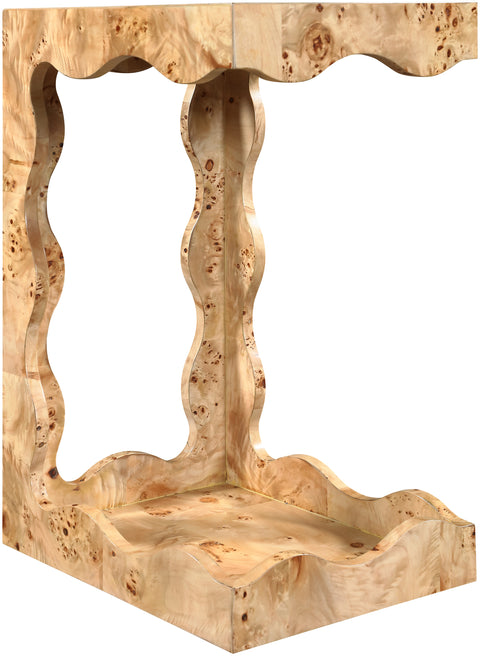 Selene Natural Burl Veneer End Table, 1 Piece
