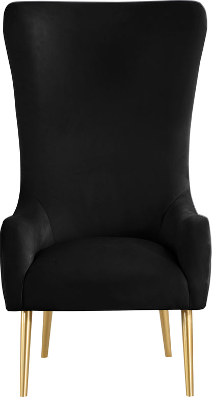 Michelle Black Velvet Accent Chair Black