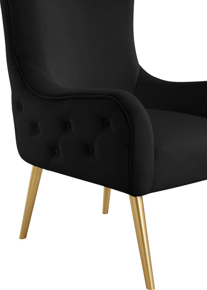 Michelle Black Velvet Accent Chair Black