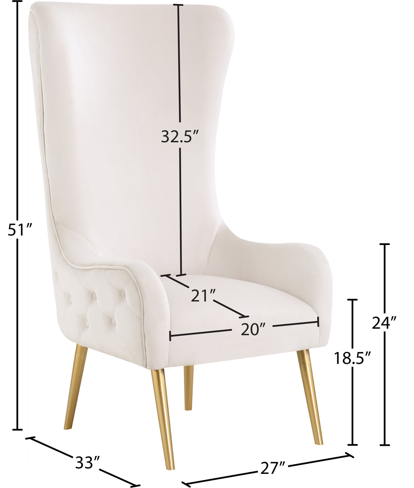 michelle cream velvet accent chair cream