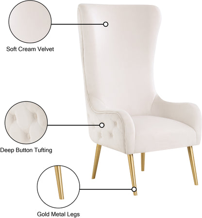 Michelle Cream Velvet Accent Chair Cream