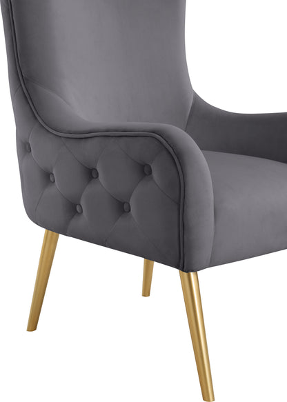 Michelle Grey Velvet Accent Chair Grey