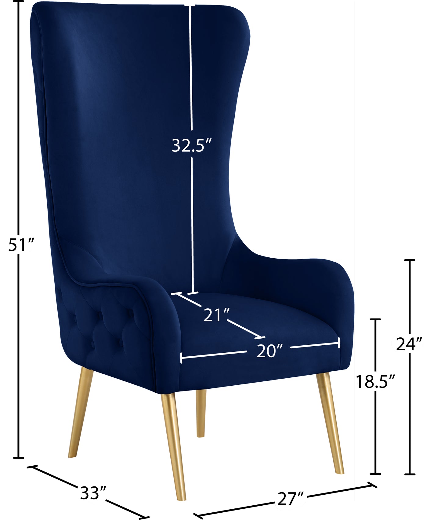 michelle navy velvet accent chair navy