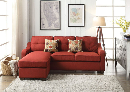 REVERSIBLE SECTIONAL SOFA & OTTOMAN W/2 PILLOWS