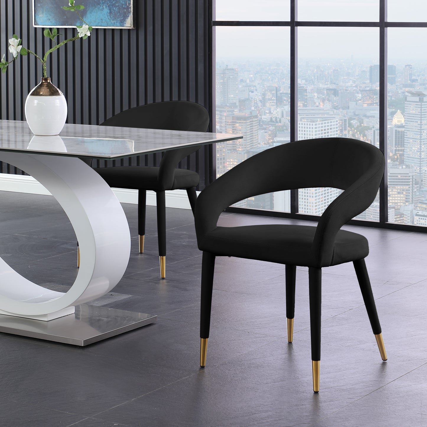 relax black velvet dining chair c