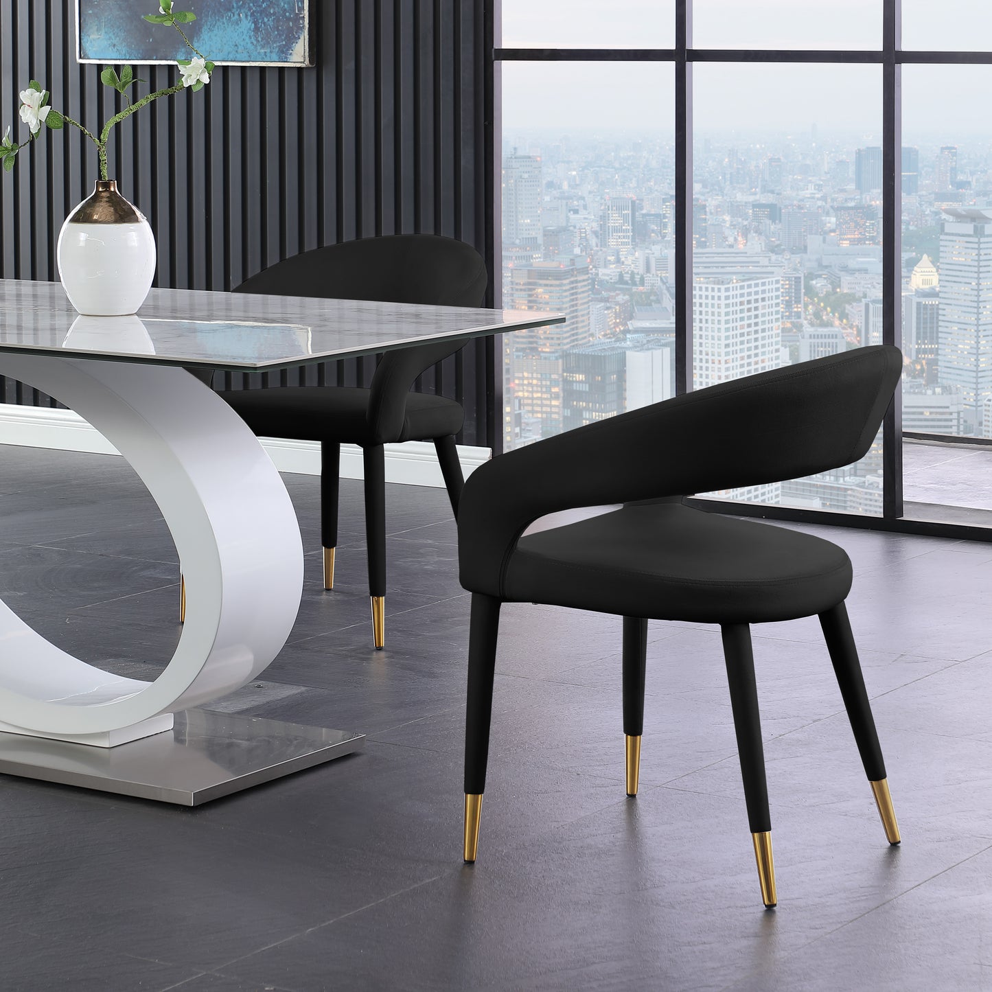 relax black velvet dining chair c