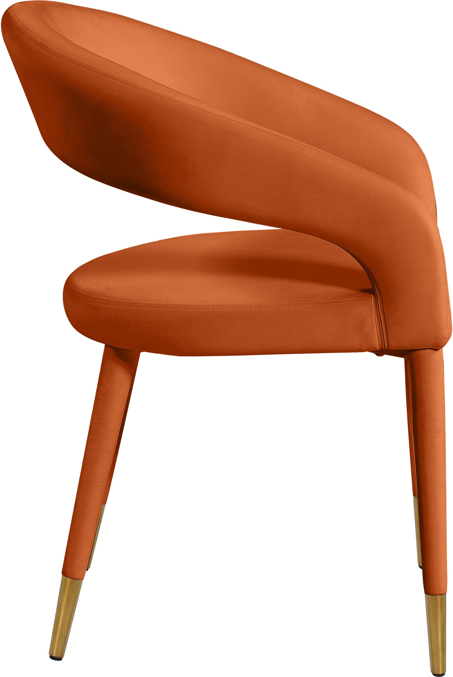 relax cognac velvet dining chair c