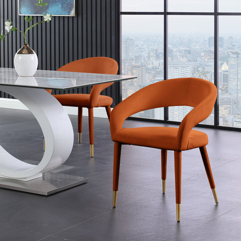 Relax Cognac Velvet Dining Chair C