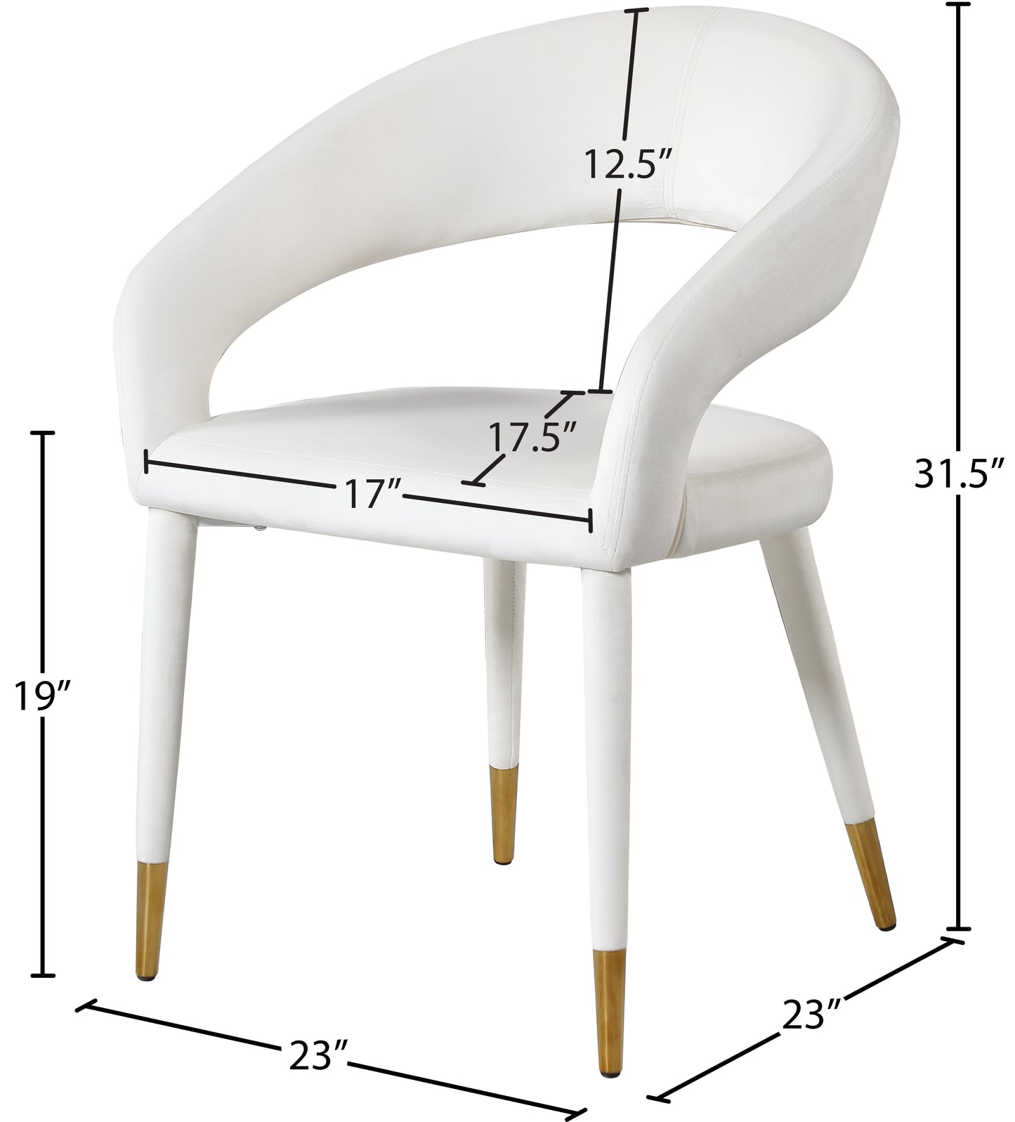 relax cream velvet dining chair c