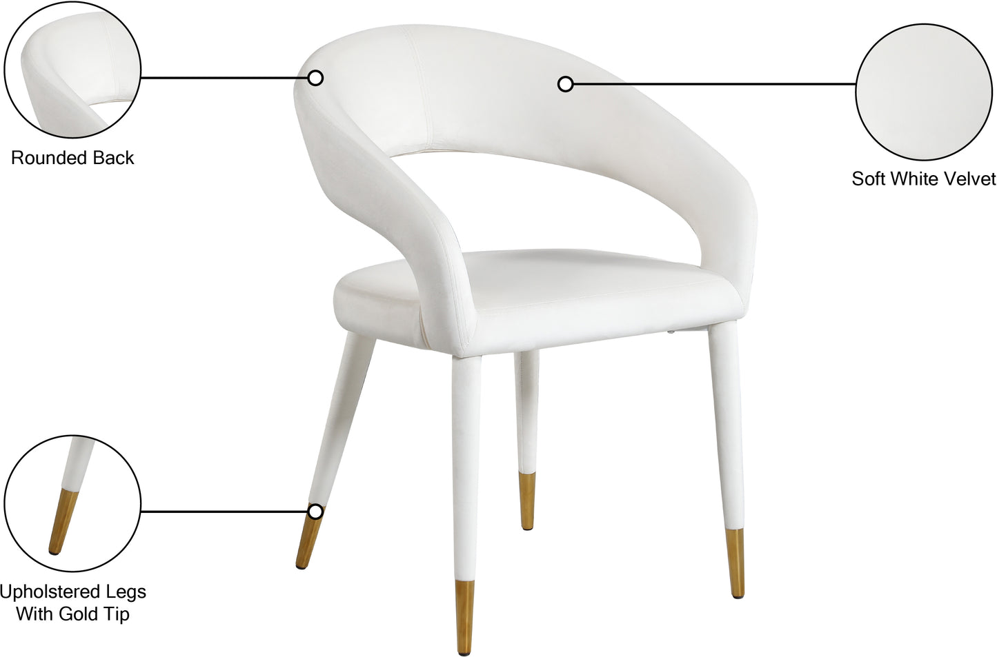 relax cream velvet dining chair c