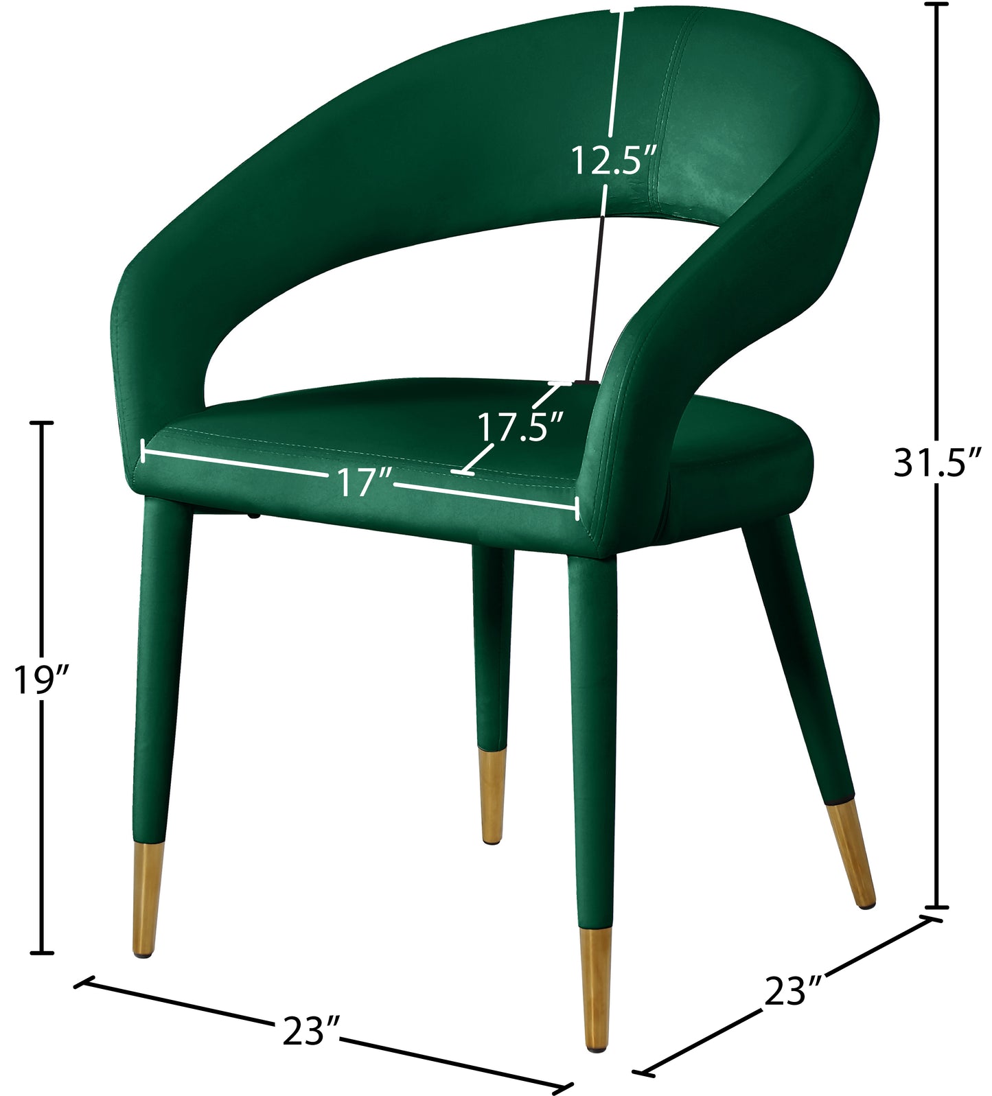 relax green velvet dining chair c