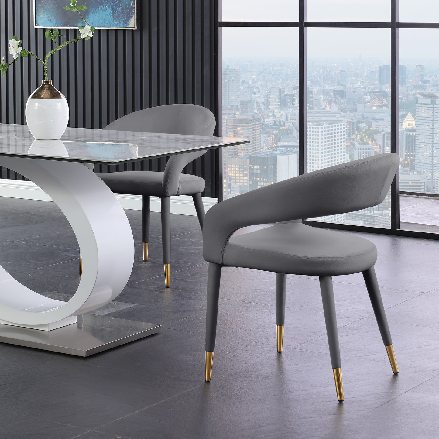 relax grey velvet dining chair c