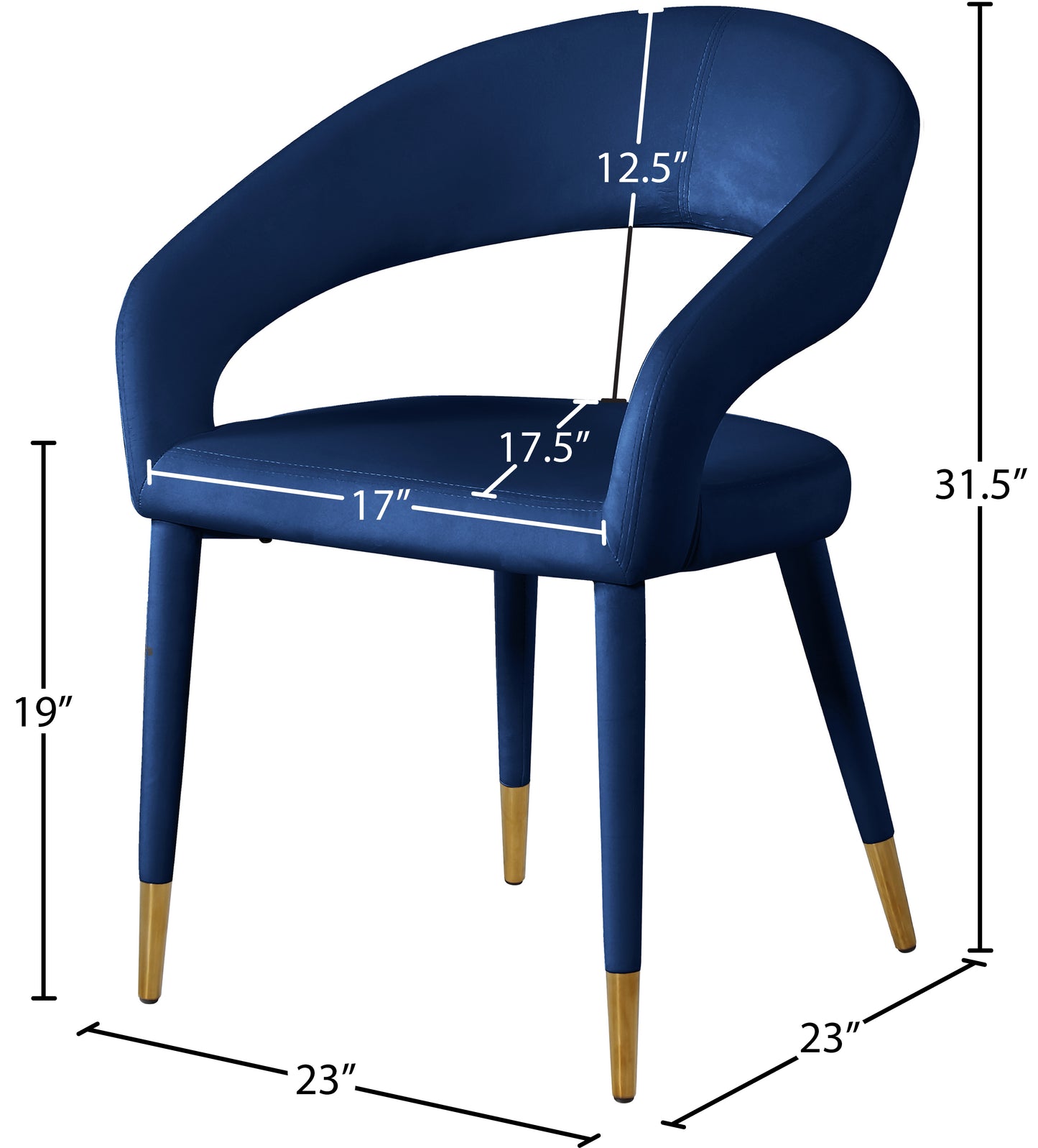 relax navy velvet dining chair c