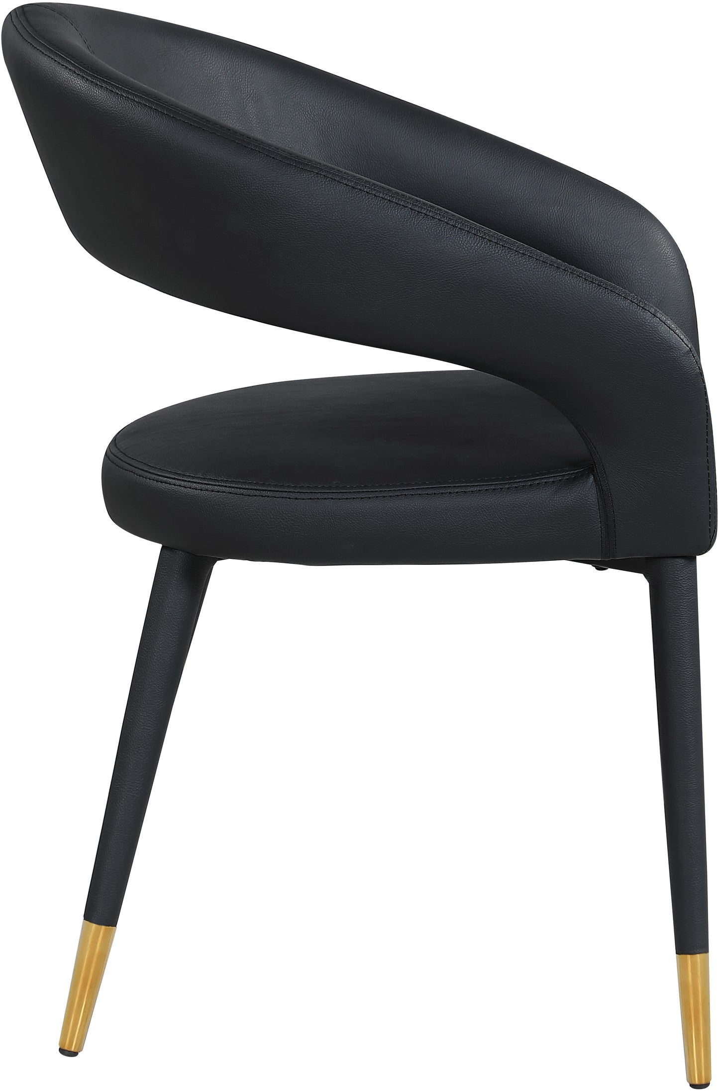 relax black faux leather dining chair c