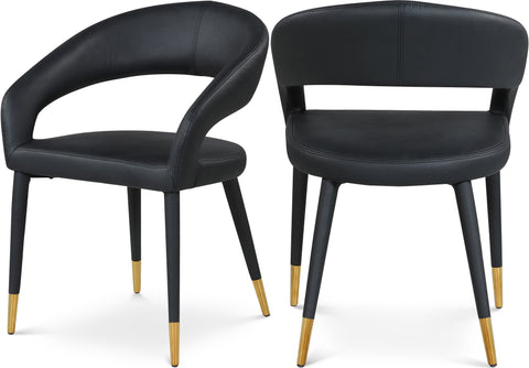 Veda Black Vegan Leather Upholstered Dining Chair, 1 Piece