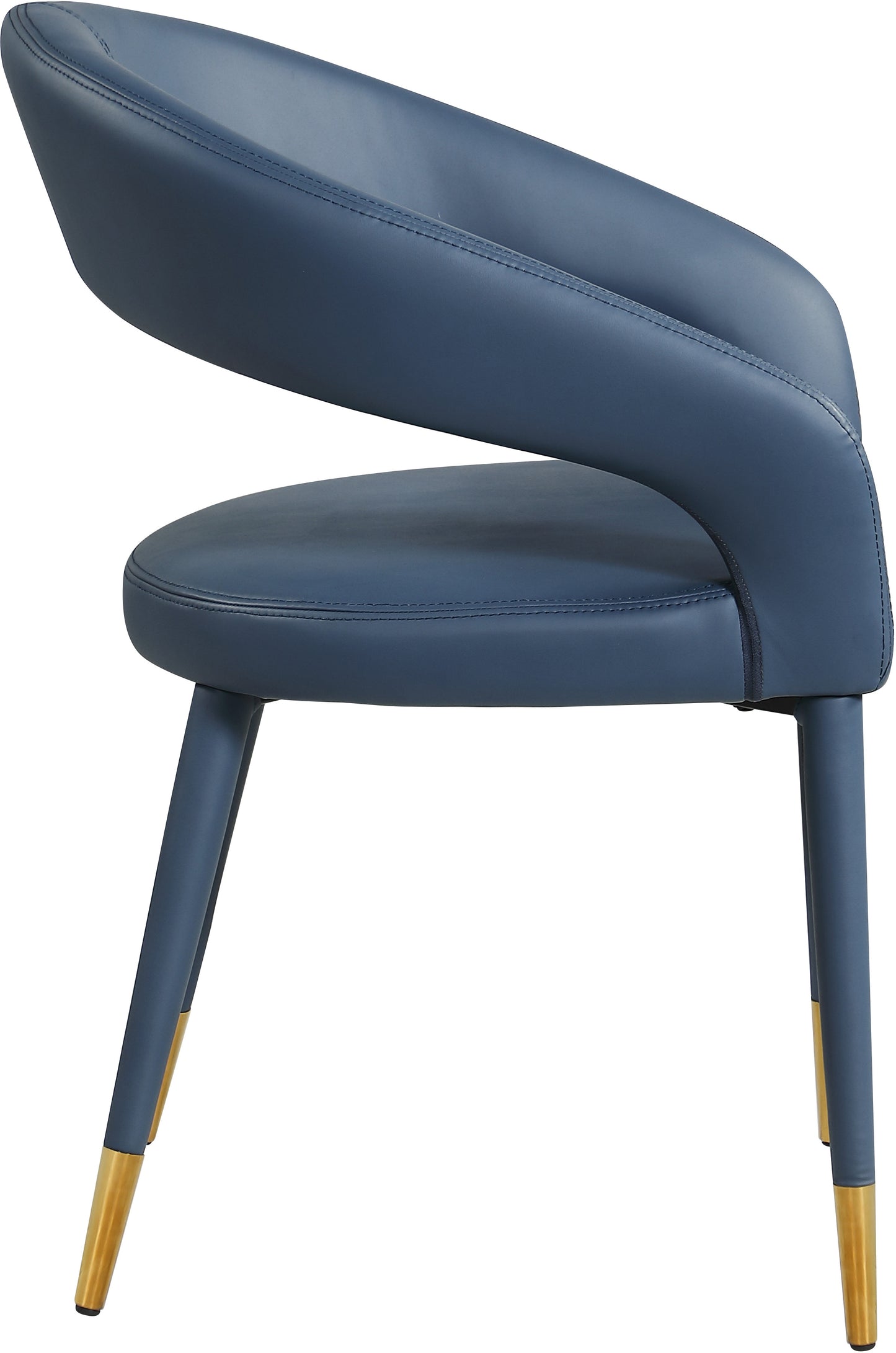 relax navy faux leather dining chair c