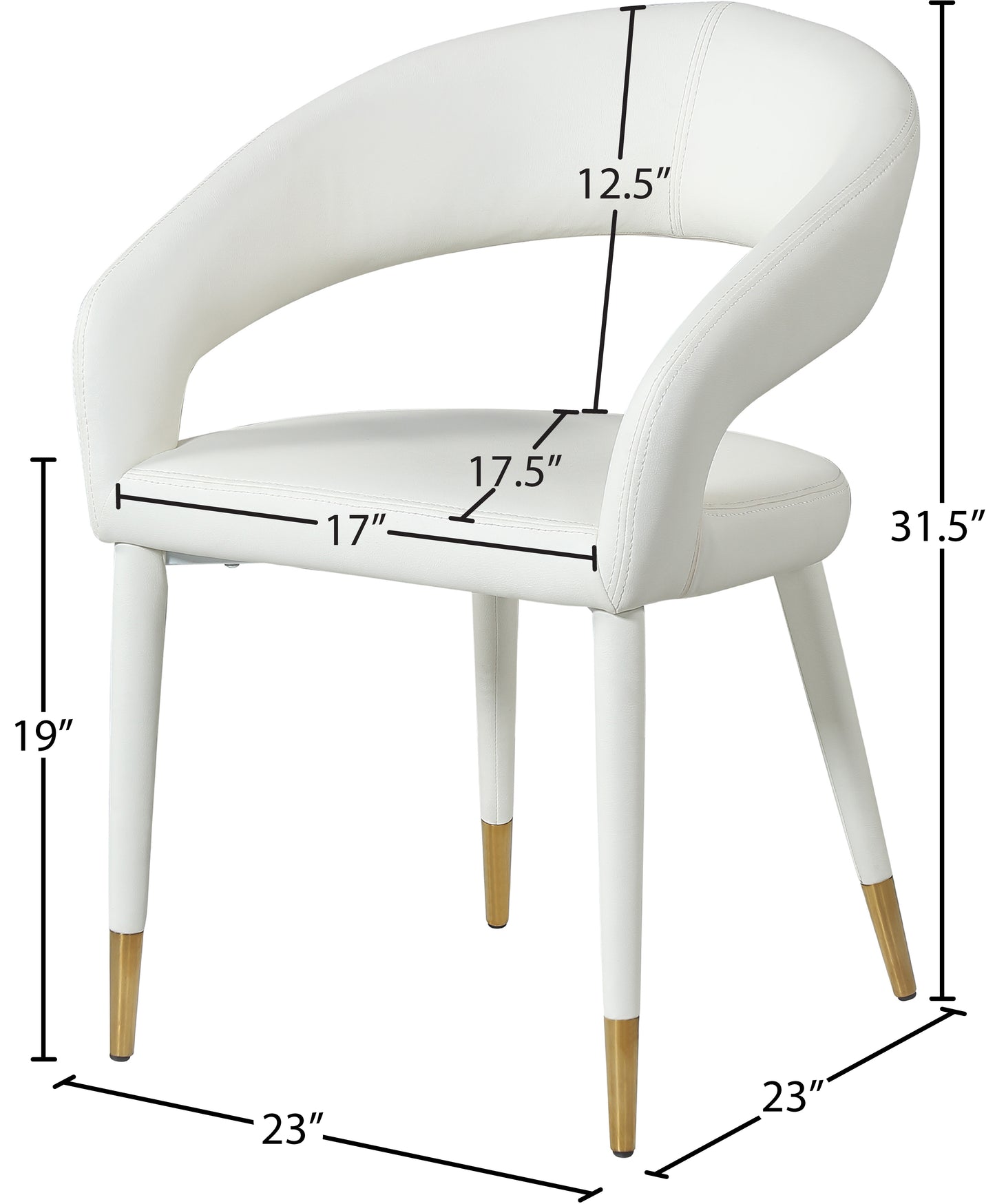 relax white faux leather dining chair c