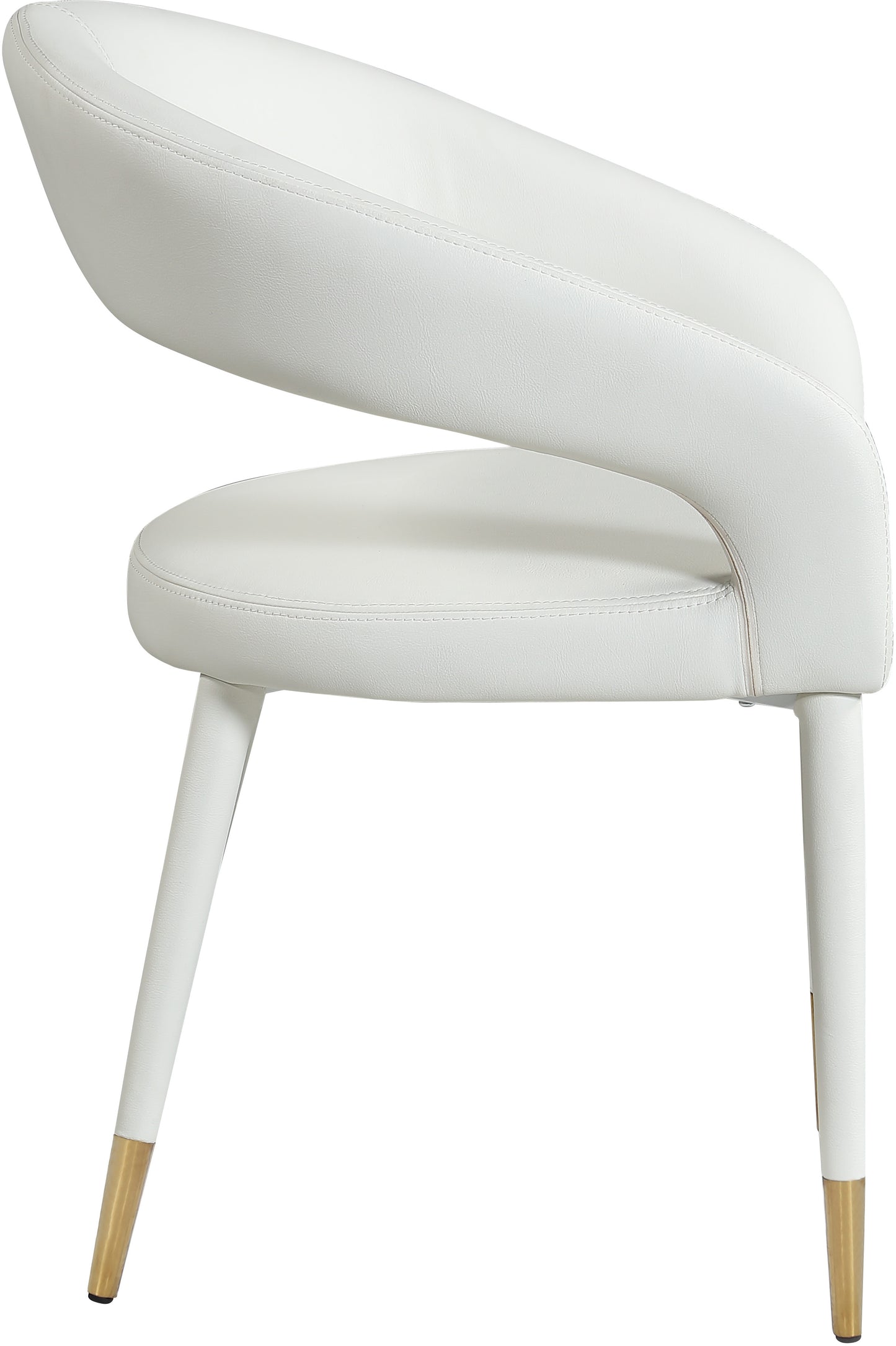 relax white faux leather dining chair c