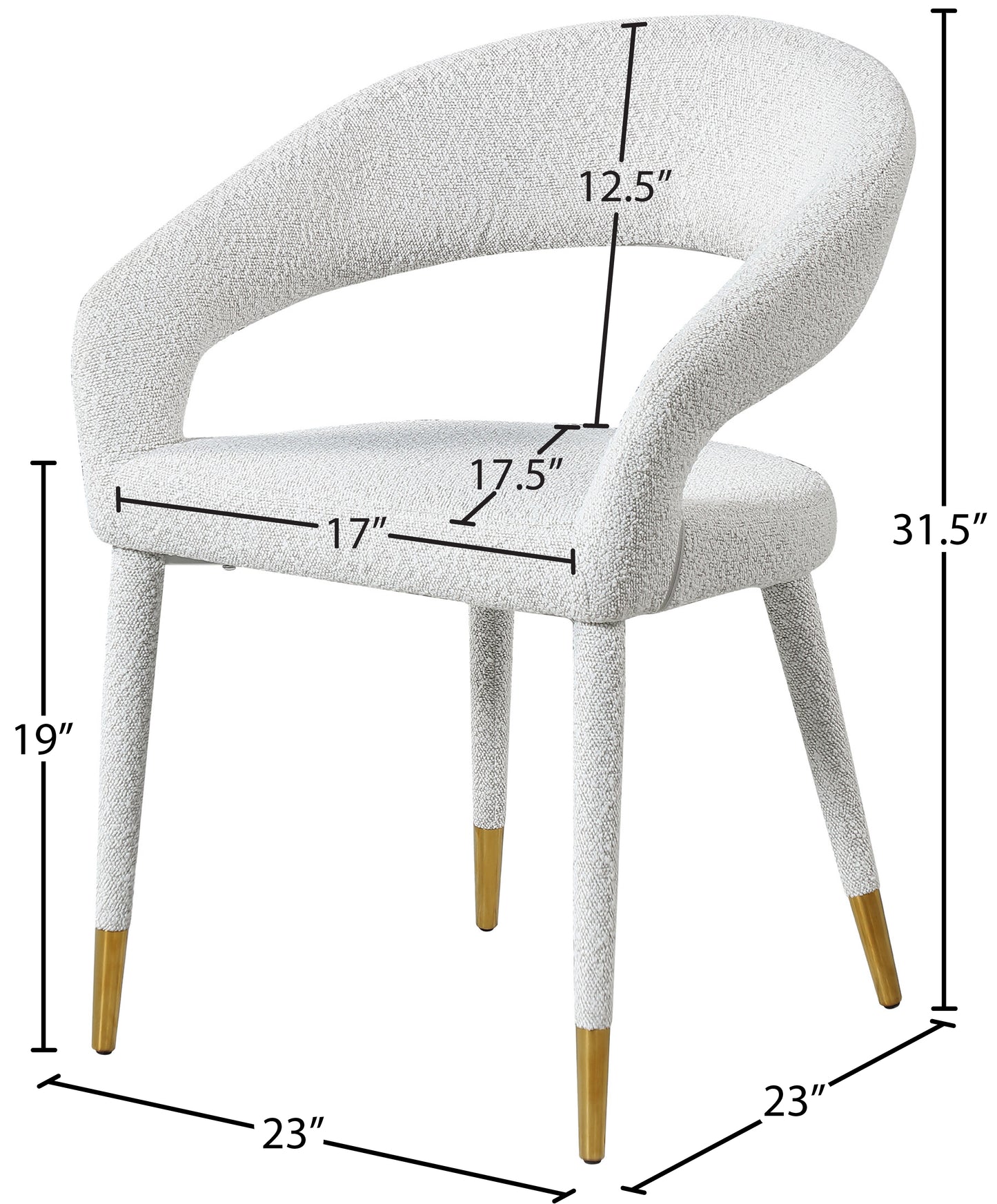 relax cream boucle fabric dining chair c