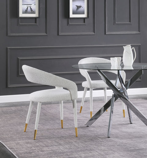 Relax Cream Boucle Fabric Dining Chair C