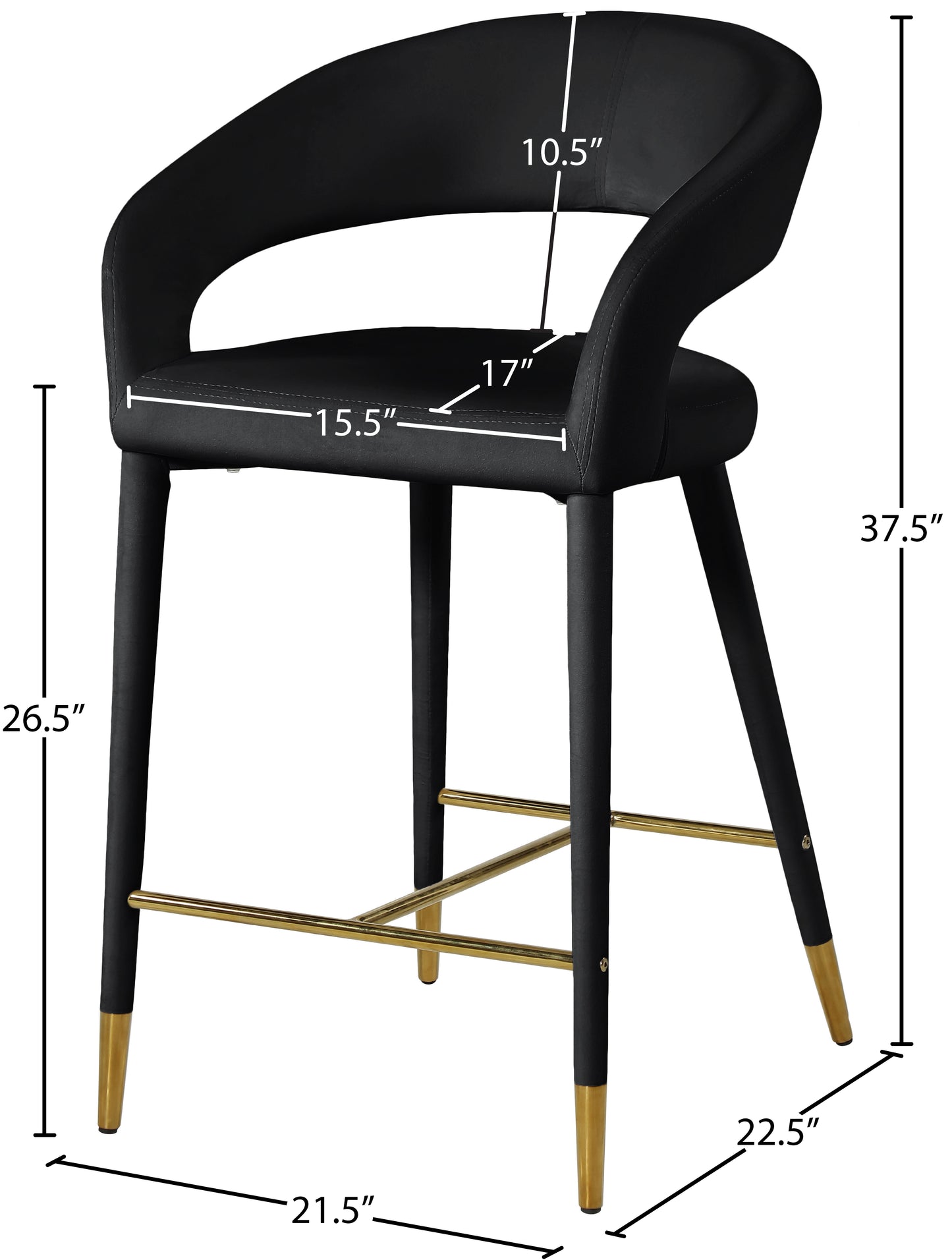 relax black velvet stool c