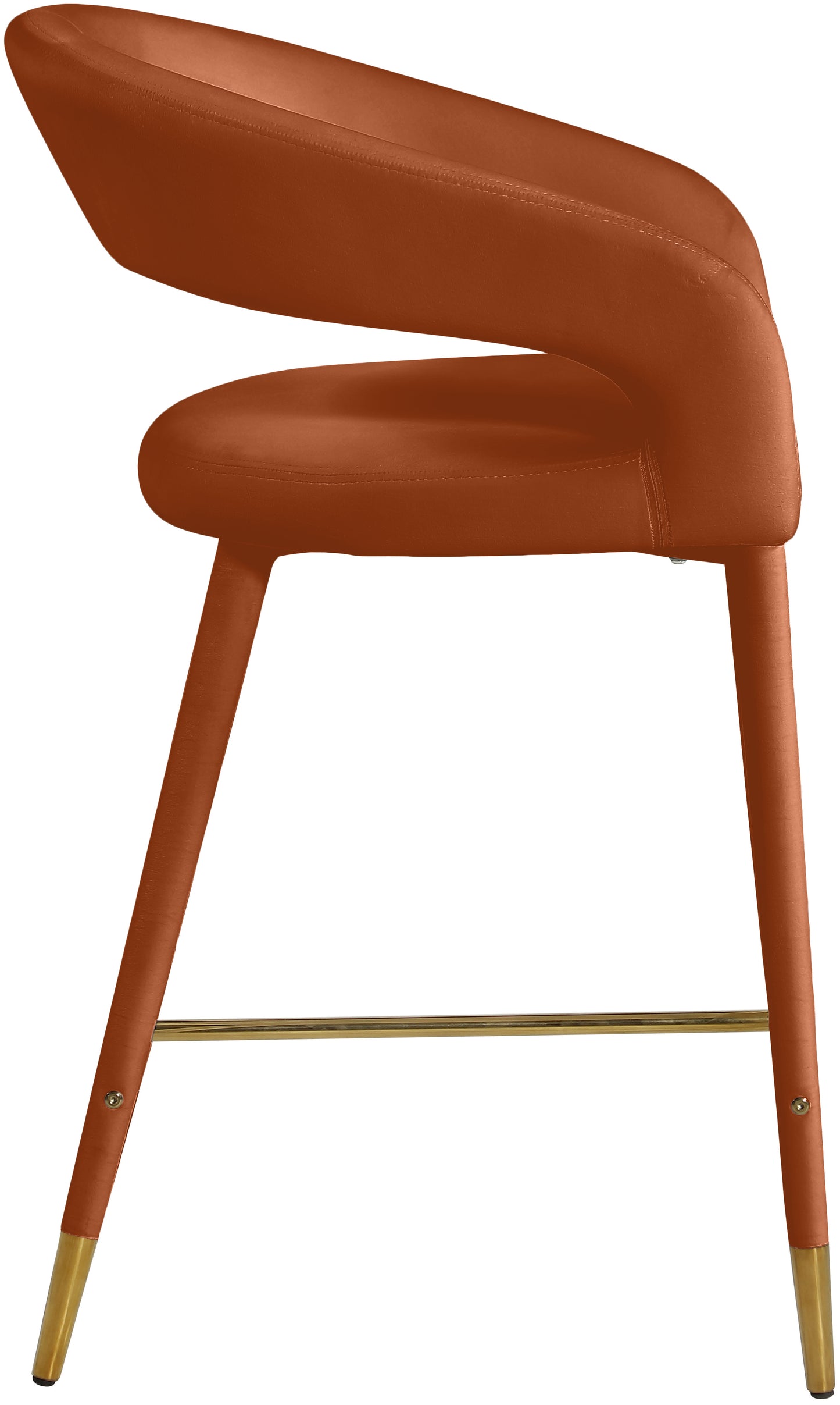 relax cognac velvet stool c