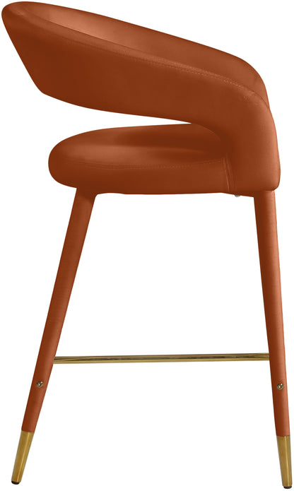 Relax Cognac Velvet Stool C