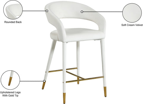 Relax Cream Velvet Stool C